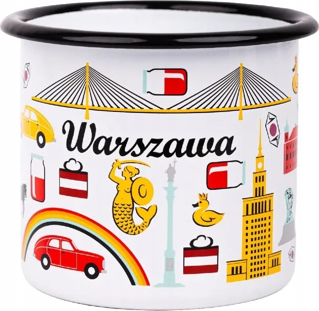 Zománcozott bögre 500 ml Varsó Szimbólumok Folkstar
