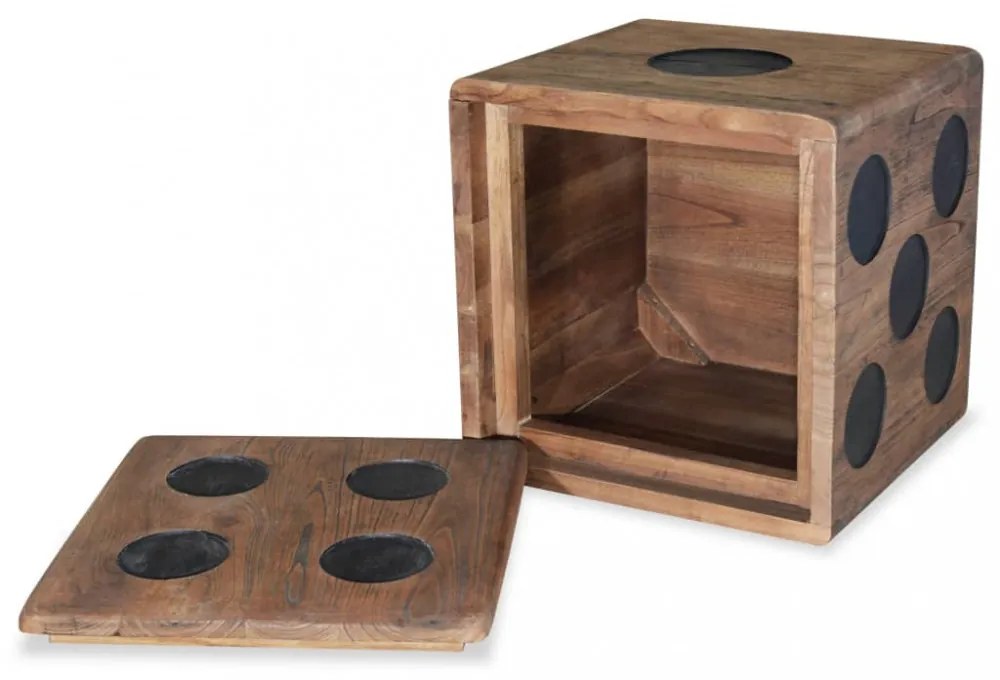 cédrusfa tárolódoboz dobókocka dizájnnal 40 x 40 x 40 cm