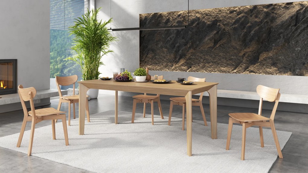 Mazzoni BARI Természetes Tölgy 180x90 cm (+2 db 45 cm-es bővítőlap) - 270 CM-IG BŐVÍTHETŐ JAPÁN/SKANDINÁV STÍLUSÚ FA ASZTAL