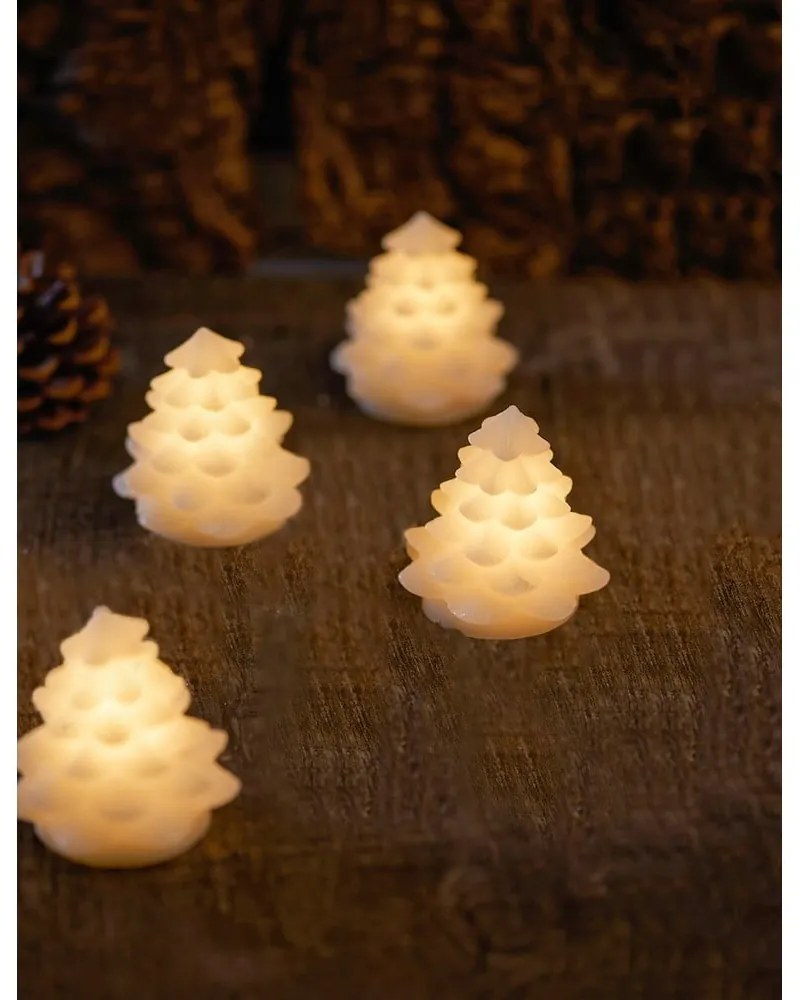 Fehér karácsonyi fénydekoráció 4 db-os ø 6,5 cm Carla – Sirius