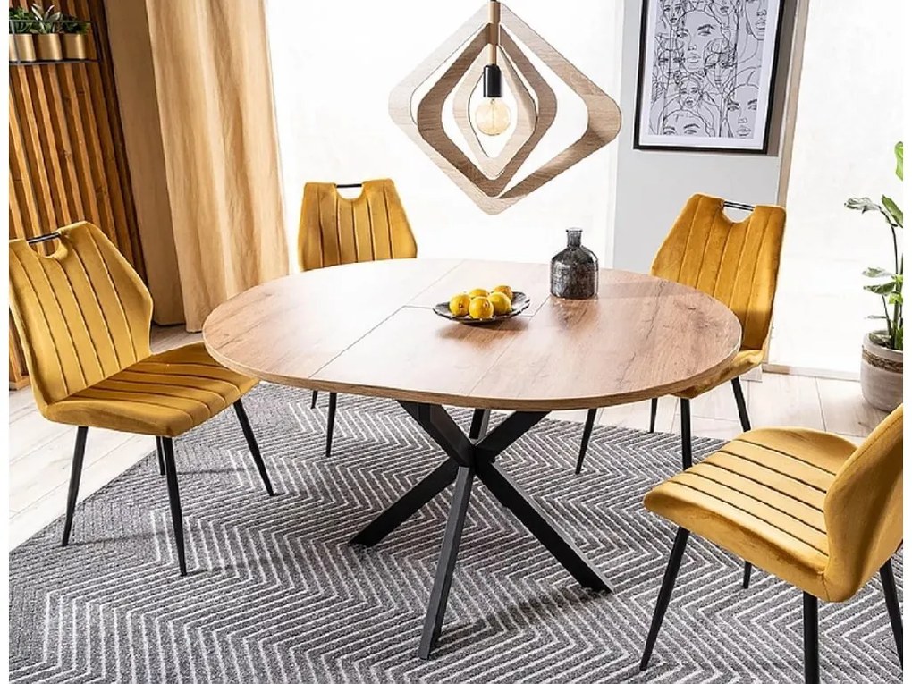 Kinyitható étkezőasztal GASTON 100(135)X100 cm, tölgy artisan dekor