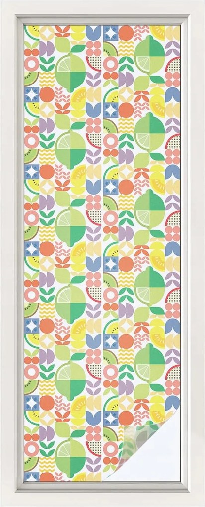 Öntapadós szélvédő furnér Adatvédelem Színes gyümölcsök 50x146