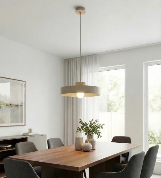 Függőlámpa kábellel KIVI 1xE27/15W/230V bézs
