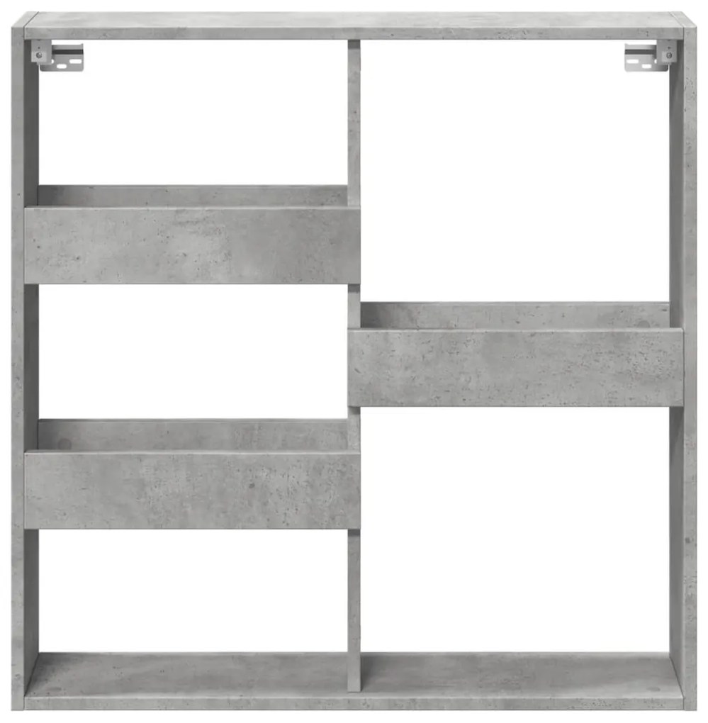 betonszürke szerelt fa faliszekrény 80 x 15 x 80 cm