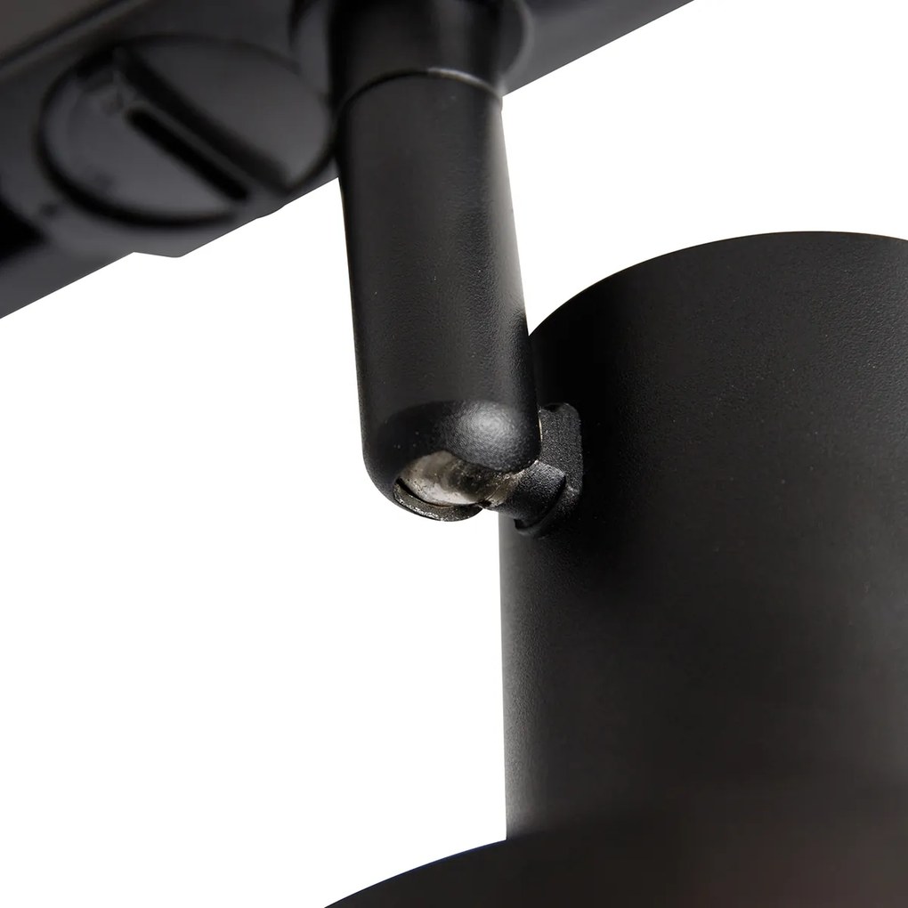 Modern sínrendszer 5 fekete spotlámpával, 1 fázisú, 300 cm - Iconic Jeany