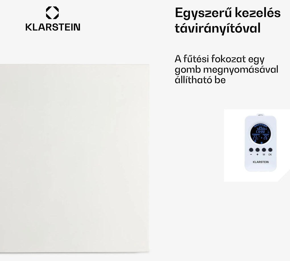 Klarstein Wonderwall Air Infinite, infravörös hősugárzó, 60 x 50 cm, 300 W, fali, távirányító, fehér