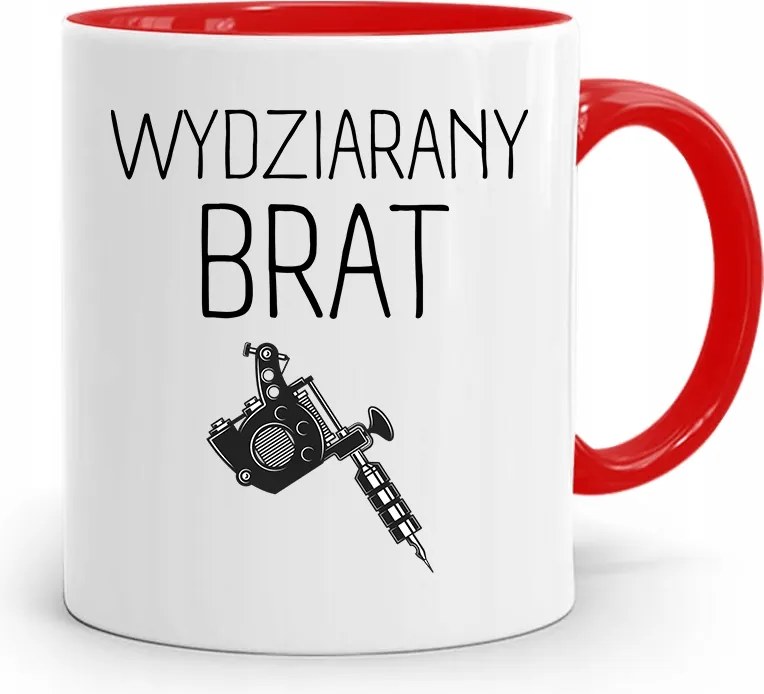 Piros Bögre Ajándék Testvérnek Kitűzött Testvér nyomott mintával