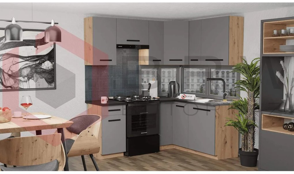 Langen E 190x150cm L alakú sarok konyhablokk