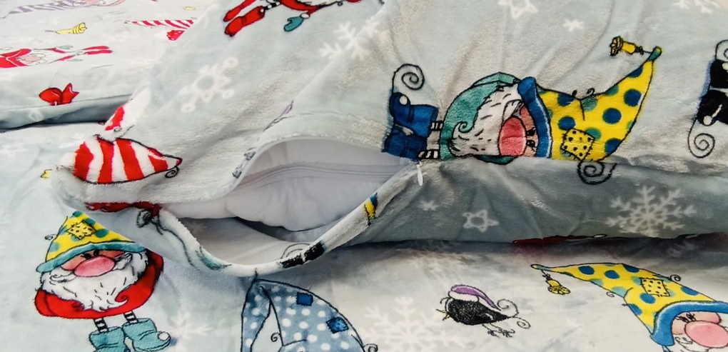 Karácsonyi Manók mikroplüss ágyneműhuzat 200x140cm+90x70cm TiaHome