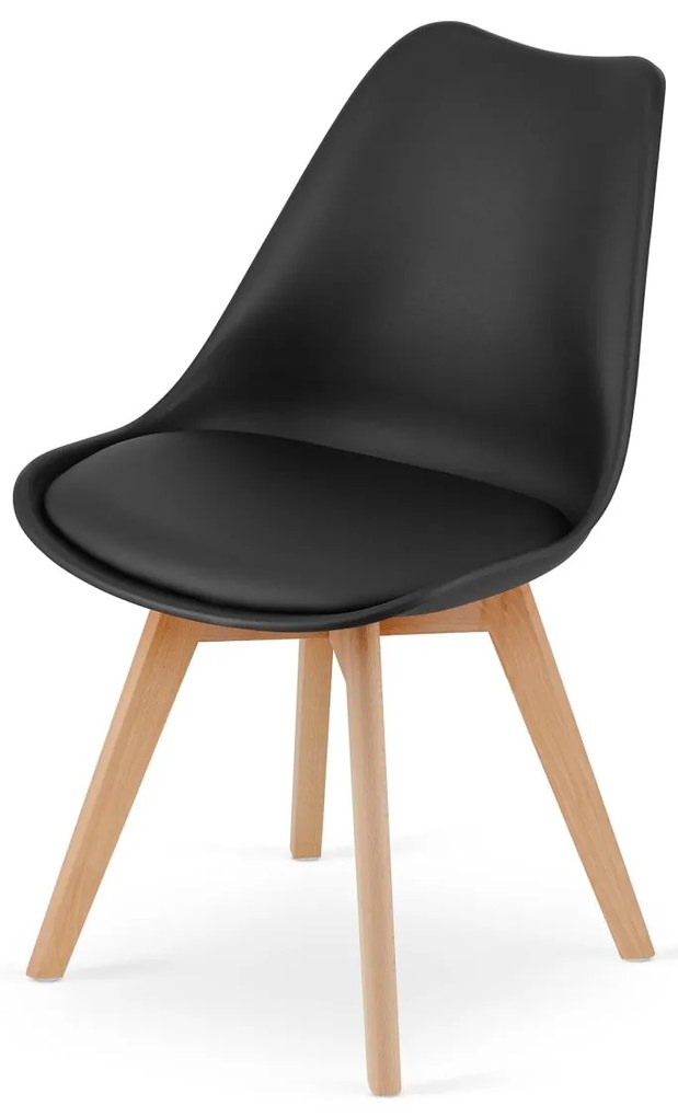Fekete étkező szett 1 + 4, MADO ARTISAN asztal 80x80 + BALI MARK fekete szék