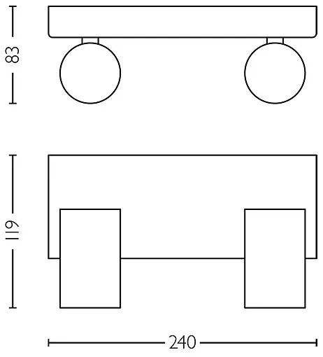 Philips - Fürdőszobai spotlámpa IDRIS 2xGU10/5W/230V IP44 fekete