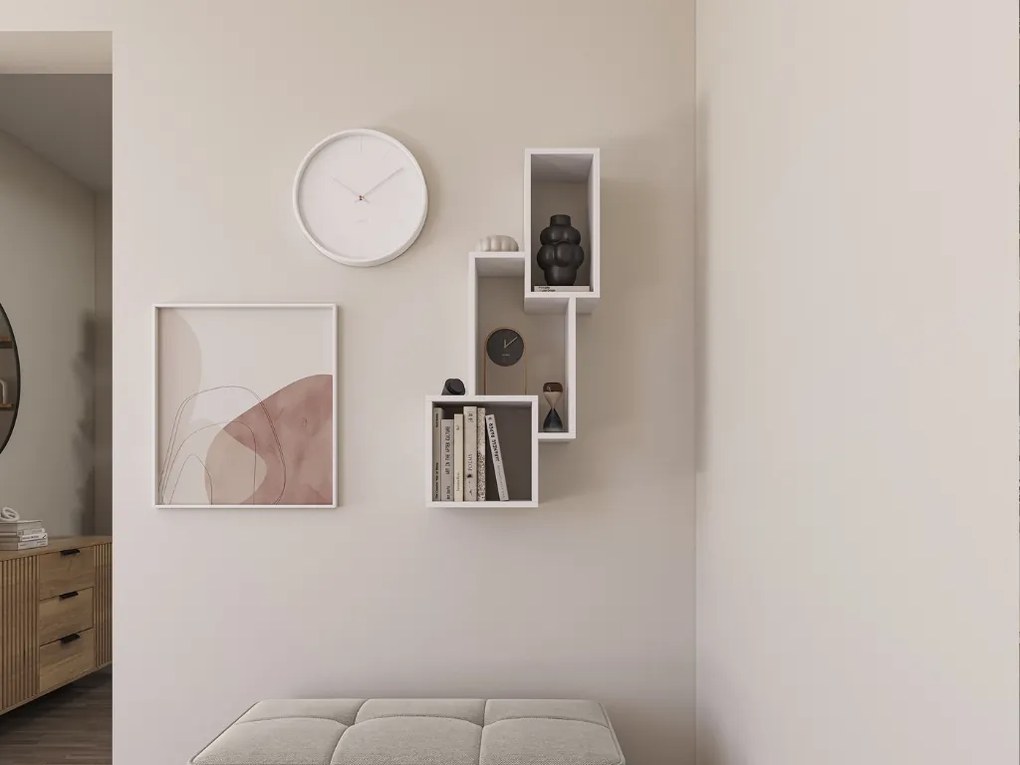 Fali polc ALITTY 96x46 cm, fehér