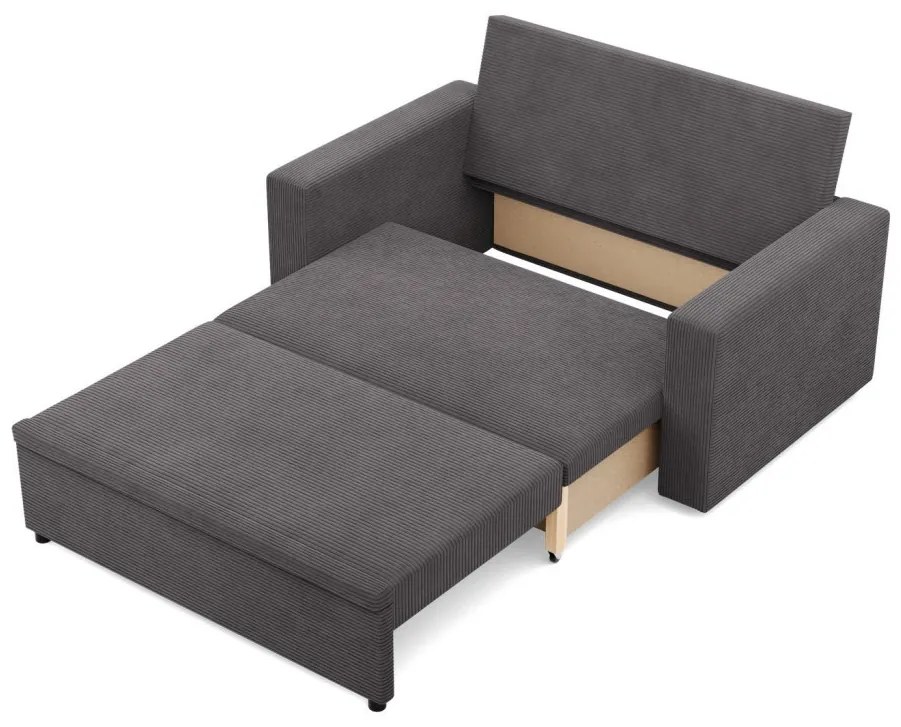 Zeus kanapé, kordbársony, hab töltet, egyenes kartámasz, szürke