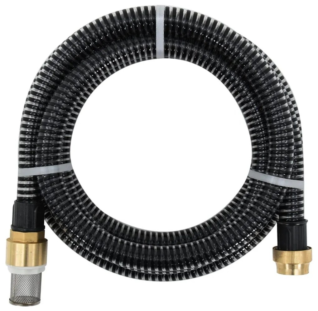 fekete PVC szívótömlő sárgaréz csatlakozókkal 1,1 15 m"