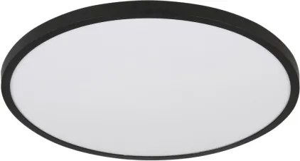 Globo 41566-20S Mennyezeti lámpa matt fekete műanyag, fehér műanyag, felfelé is világít "háttérvilágítás", ø: 300mm, M: 35mm, tartozék: LED 20W 230V, 1700lm forrás, 1000lm kimenet, 4000K