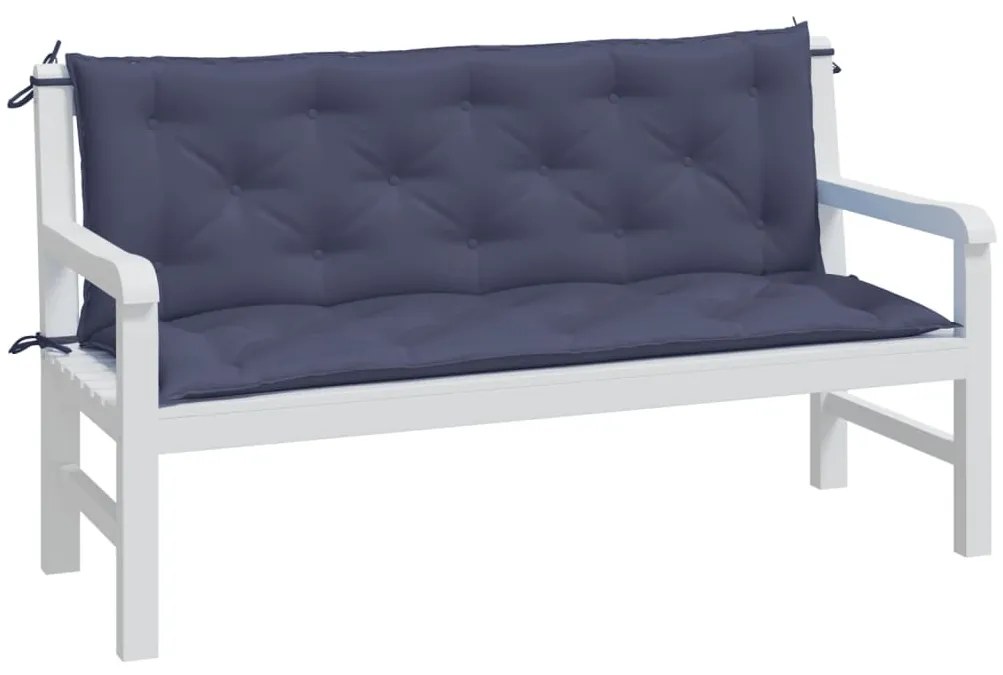 2 db tengerészkék oxford szövet kerti padpárna 150 x 50 x 7 cm