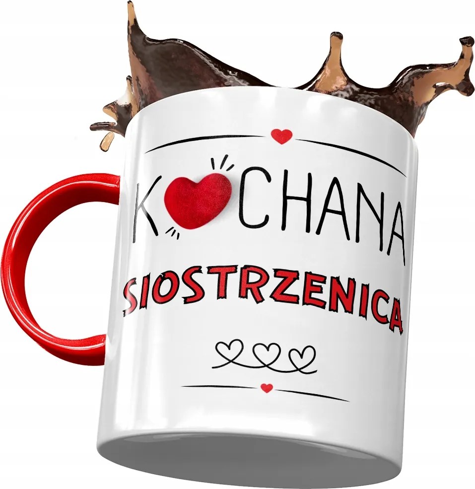 Piros Bögre Unokahúgnak Születésnap Ajándék Nyomtatott Fotóval