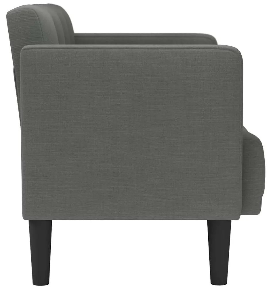 sötétszürke szövet loveseat kanapé 111 cm