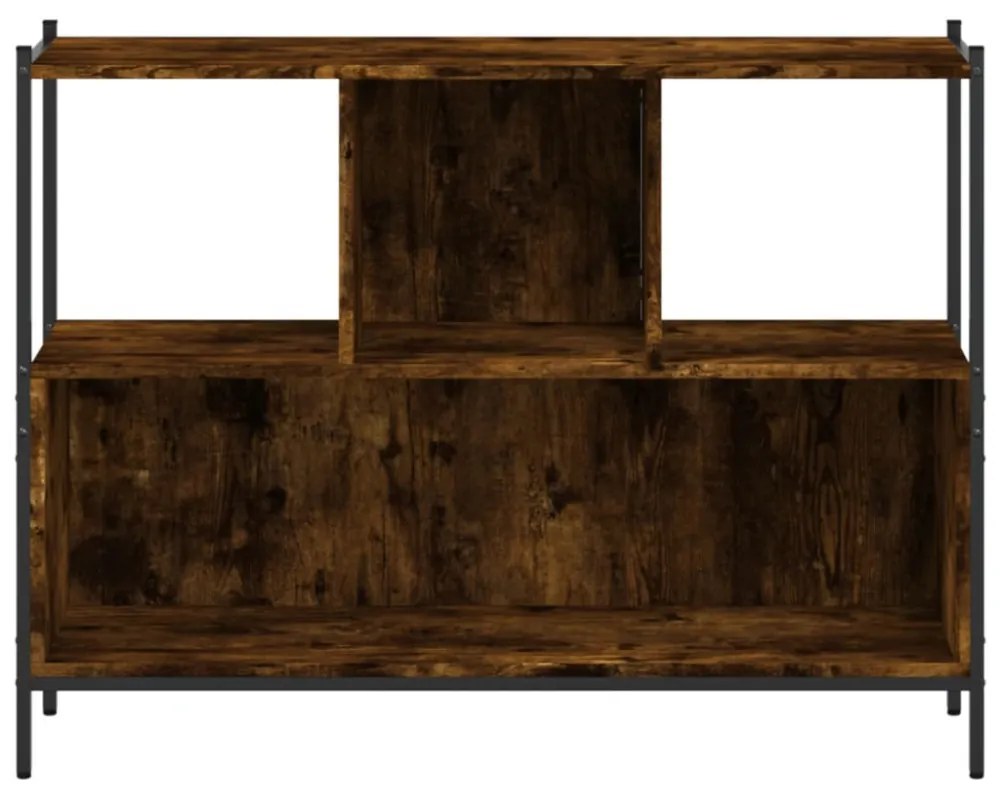 füstös tölgy színű szerelt fa könyvszekrény 102x28x77,5 cm