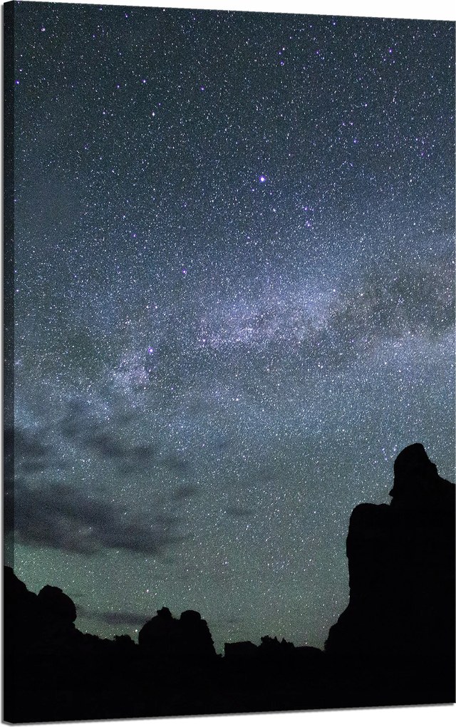 Vászonkép Természet Kozmosz Hegyek Sötétség Éjszaka Csillagászat 50x80