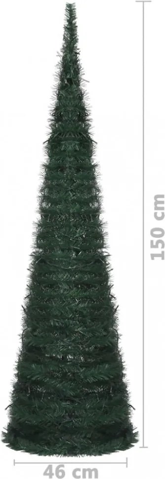 Zöld összecsukható led-es zsinórkarácsonyfa 150 cm