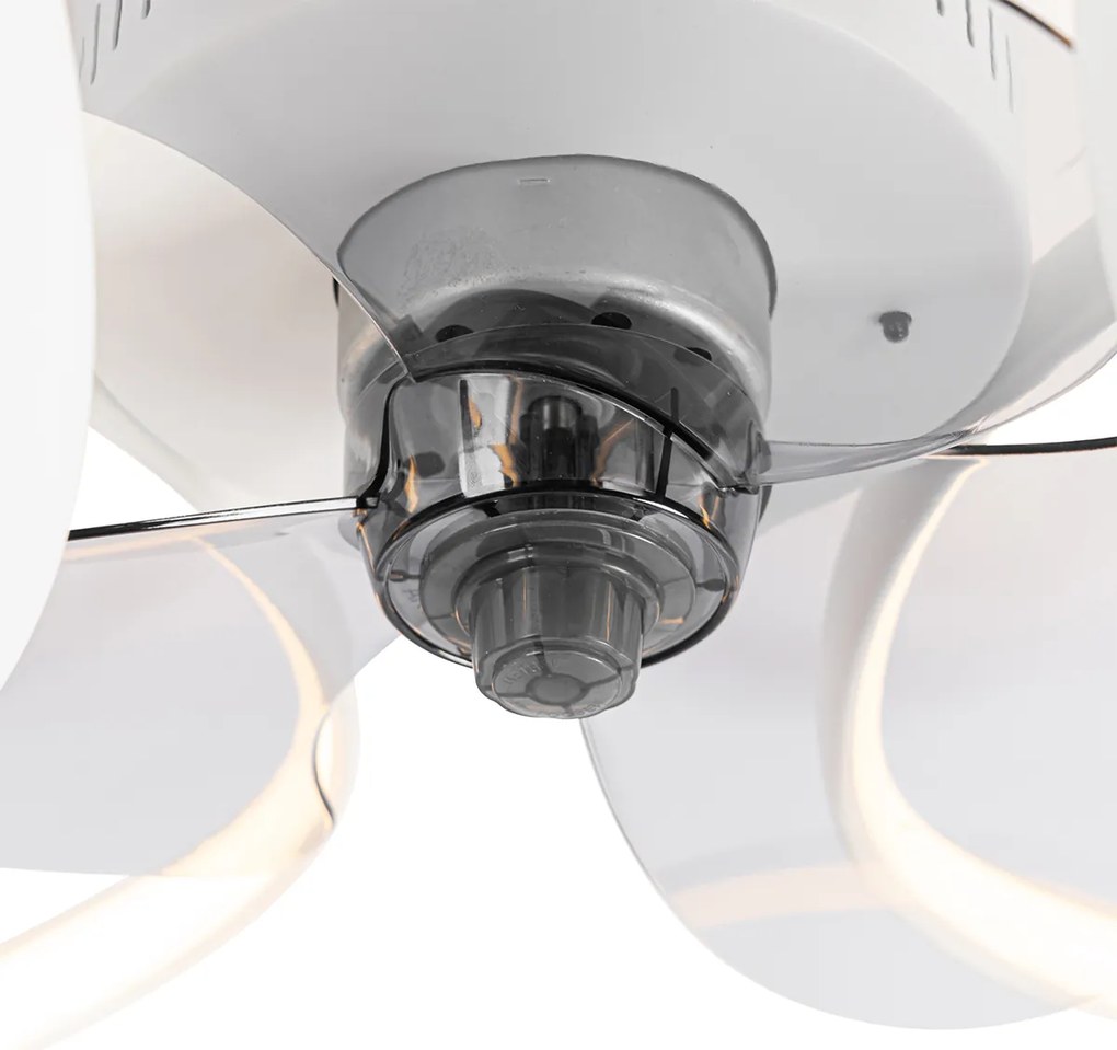 Mennyezeti ventilátor fehér 55 cm LED-del, dimmelhető, távirányítóval - Mandy