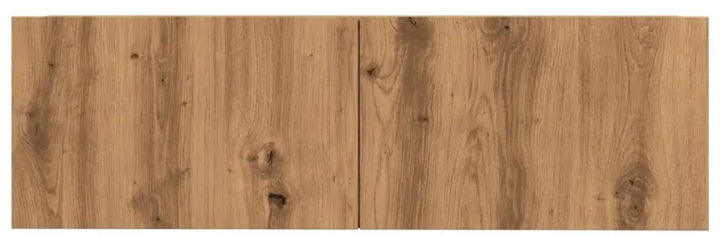 2 db kézműves tölgy falra szerelhető TV-szekrény 100x30x30 cm
