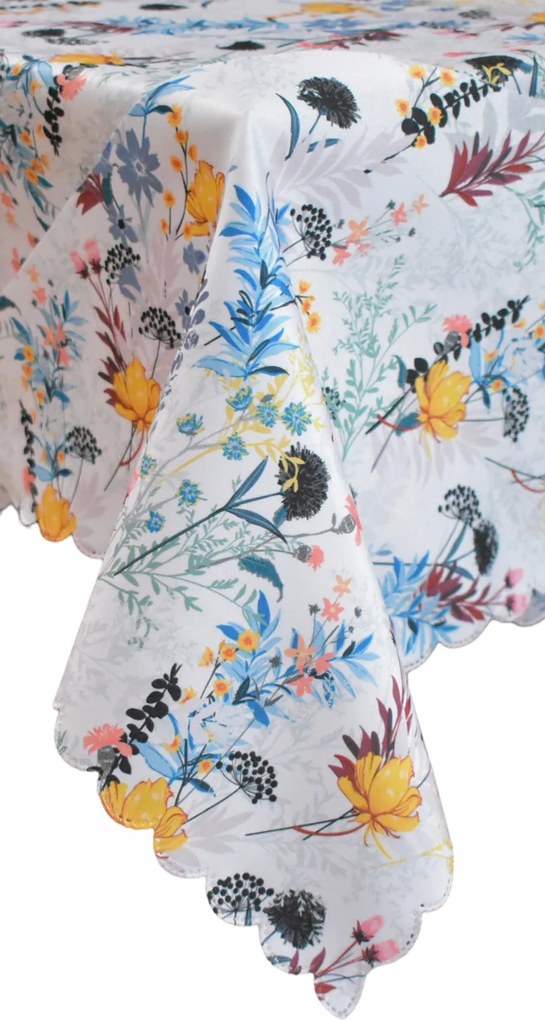 Abrosz Foltálló Fehér 150X150 CM Fehér Virágos Rét Meadow Virágok