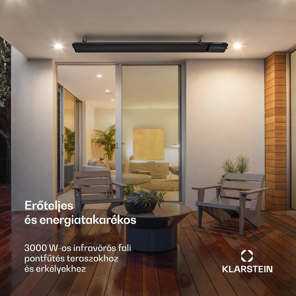 Blumfeldt CosmicBeam Plus XXL, infravörös hősugárzó, 3000 W, IP44, távirányító, fekete