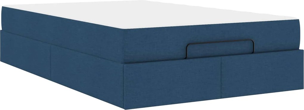 vidaXL Ágykeret matraccal matracmal 2 pcs Kék szövet