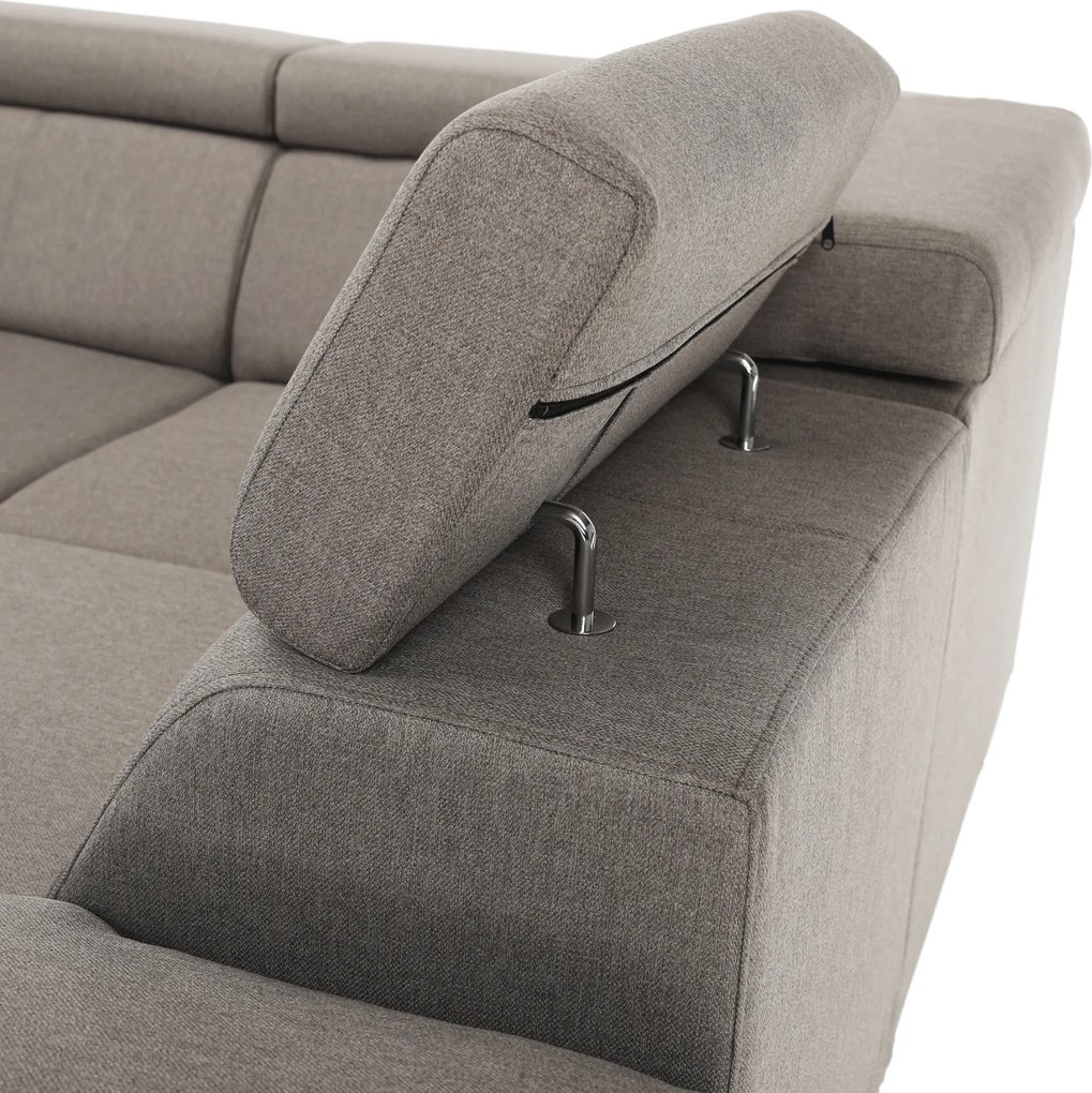 Ülőgarnitúra, szükésbarna Taupe, balos kivitel, SEGORIA ROH U