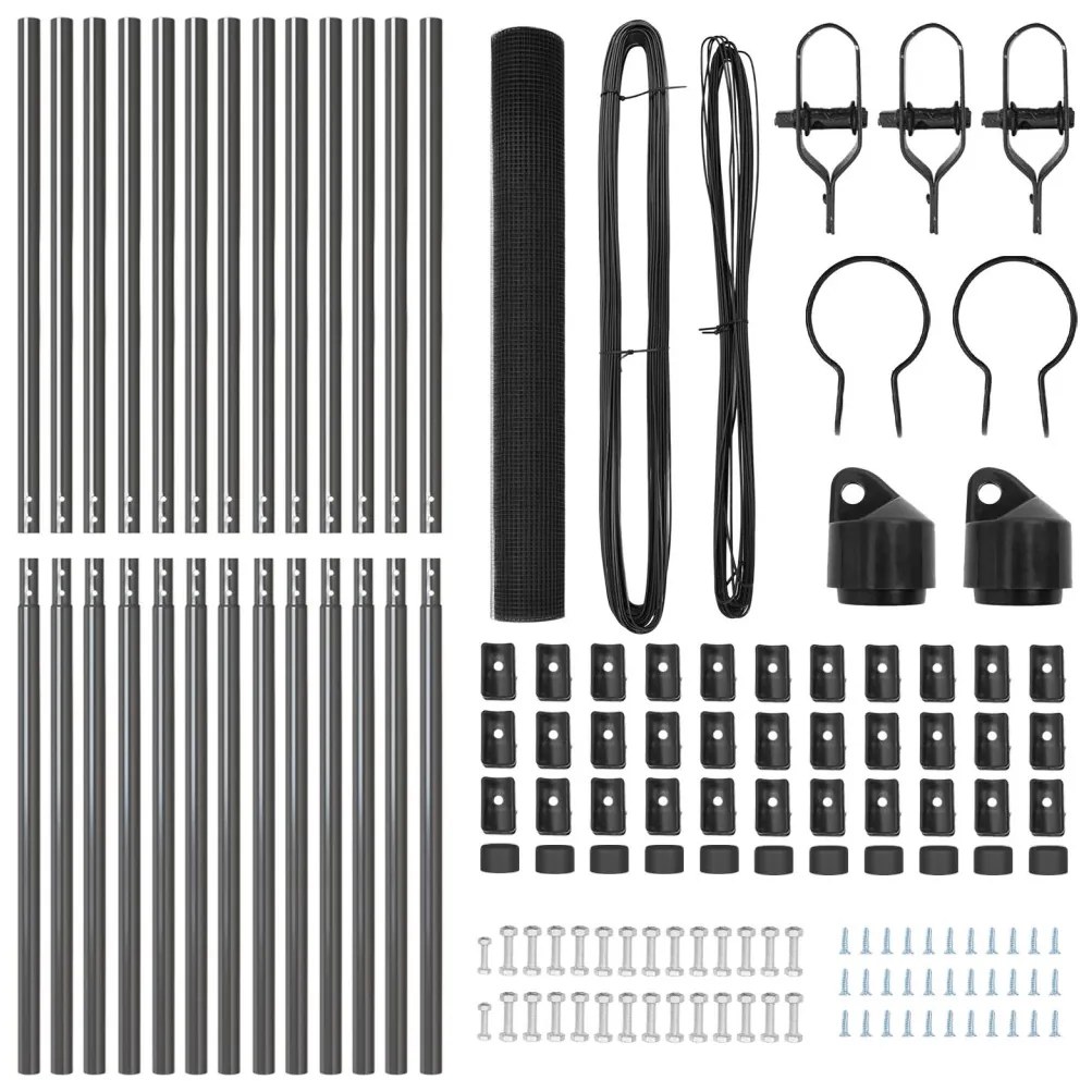 Hegesztett drótkerítés 13 poszttal Szürke 1.2x25 m Acél