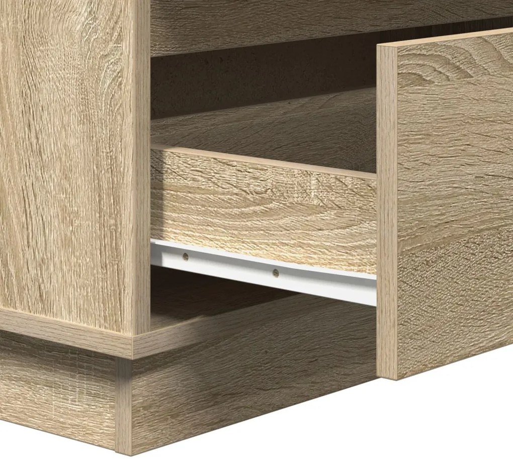 Éjjeli Asztal LED-del Sonoma Tölgy 71x34,5x75 cm Műanyag