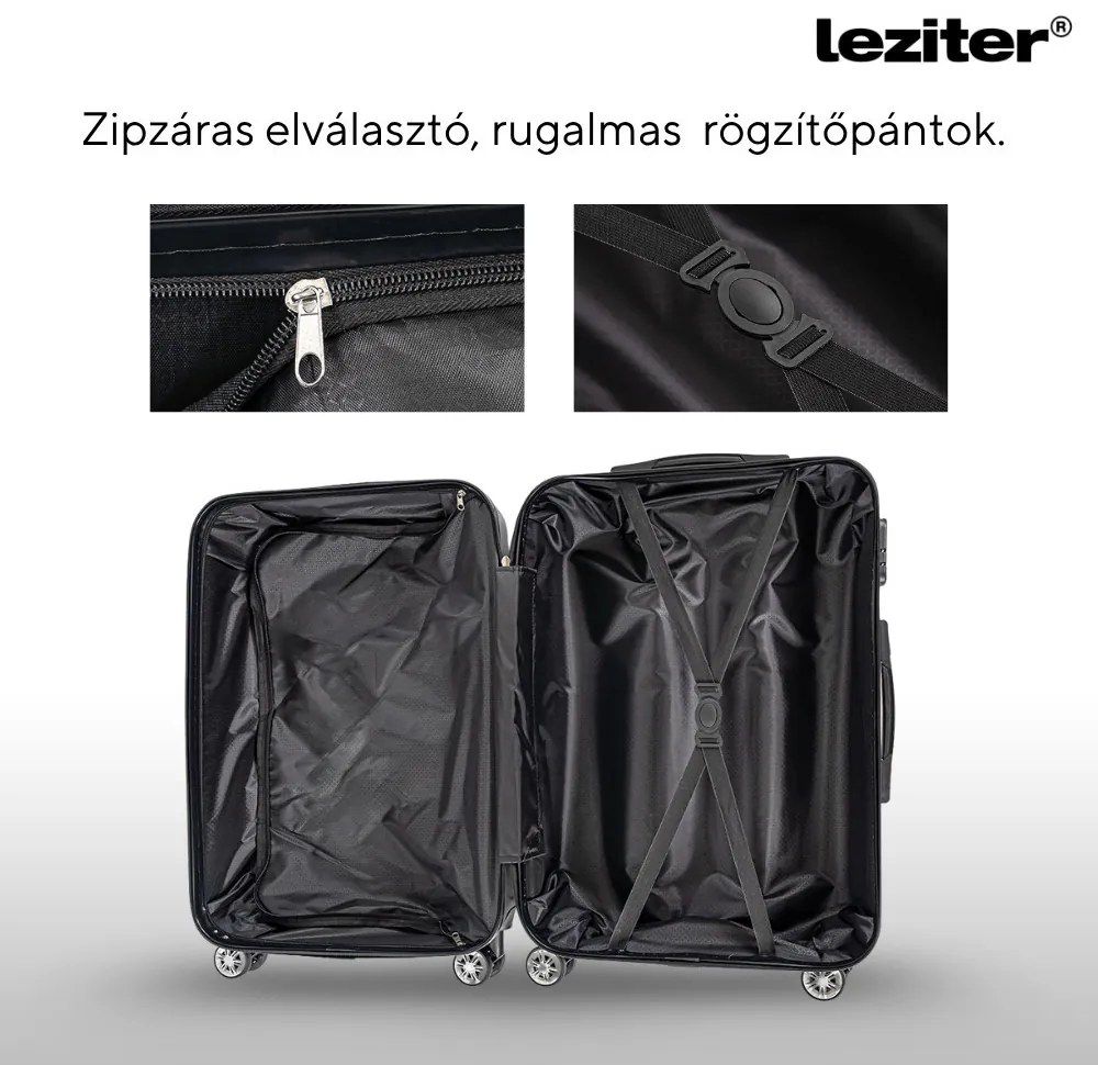 TraveLux Max IX gurulós bőrönd szett fekete