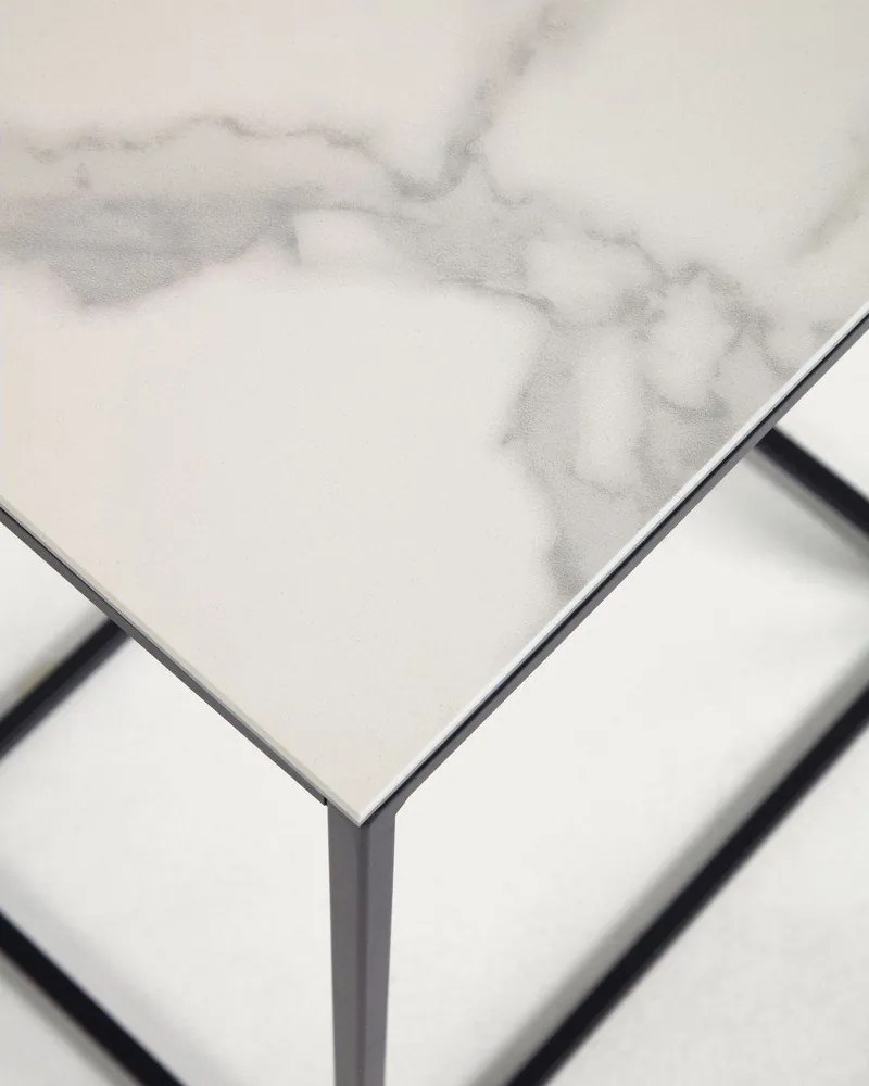 Tárolóasztal kerámia asztallappal 30x45 cm Rewena – Kave Home