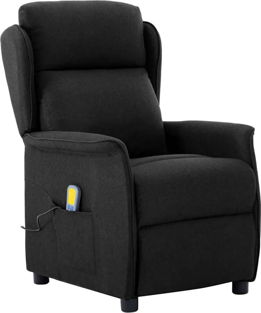 vidaXL Masszázsszék párnával Fekete 93.5 x 67.5 x 101.5 cm szövet