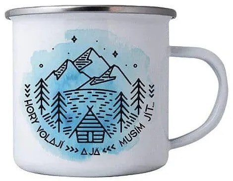 Bohemia Gifts Fém bögrés pohár - Hory volají, 350ml