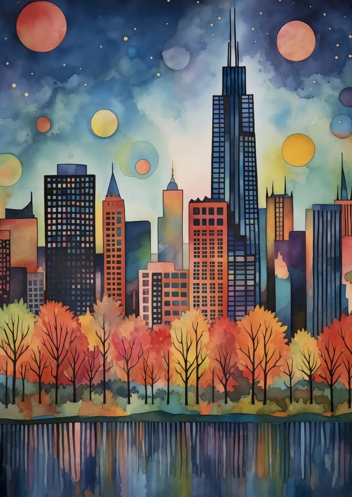 Poszter 42x59,4cm Panoráma a festői városról