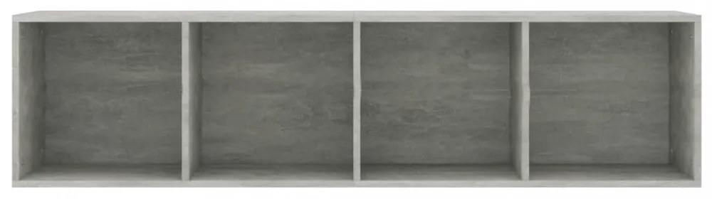 betonszürke szerelt fa könyv-/TV-szekrény 36 x 30 x 143 cm