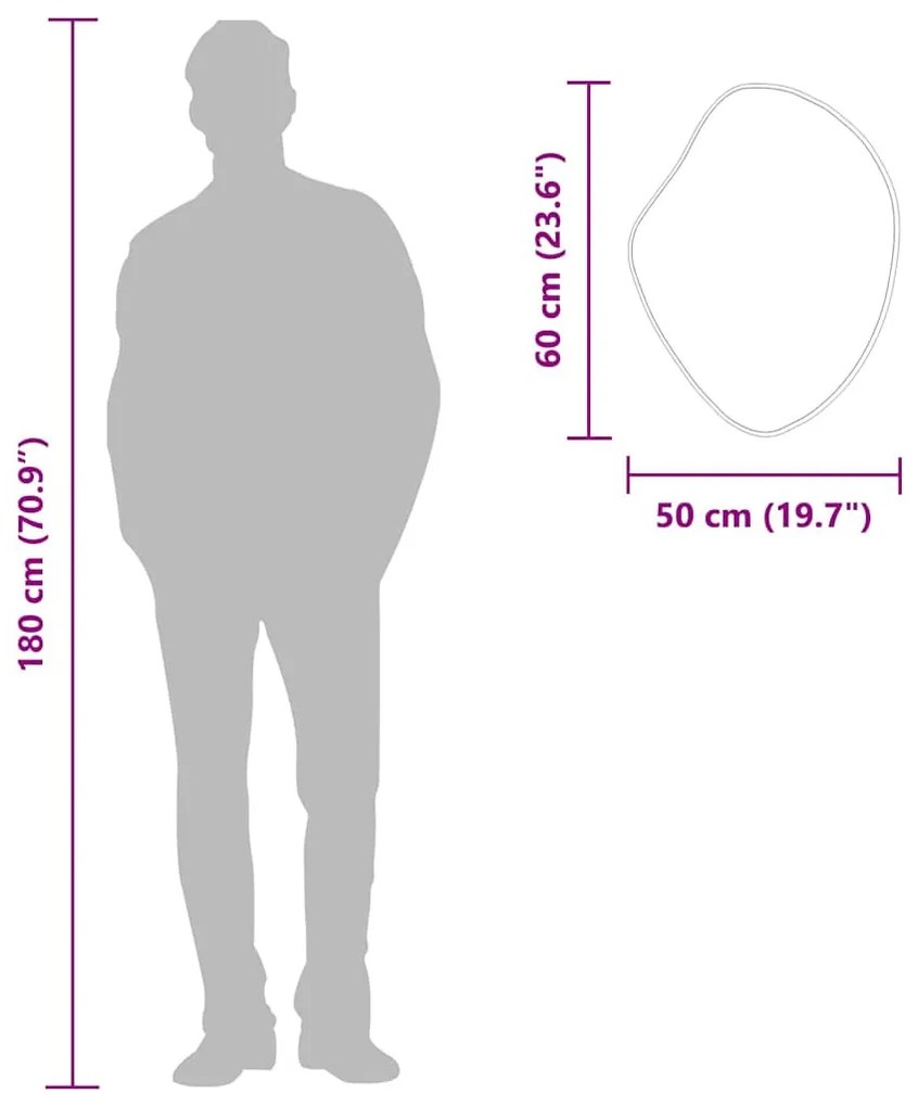 aranyszínű falitükör 60 x 50 cm