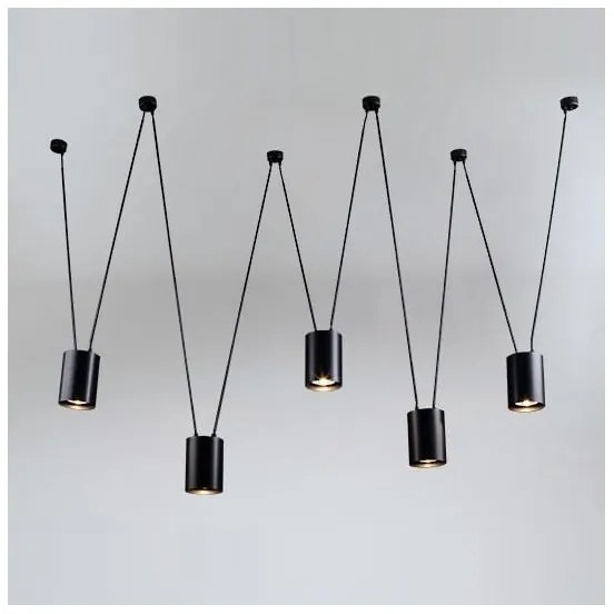 Shilo 9023 - Csillár zsinóron VIWIN 5xGU10/15W/230V pók fekete