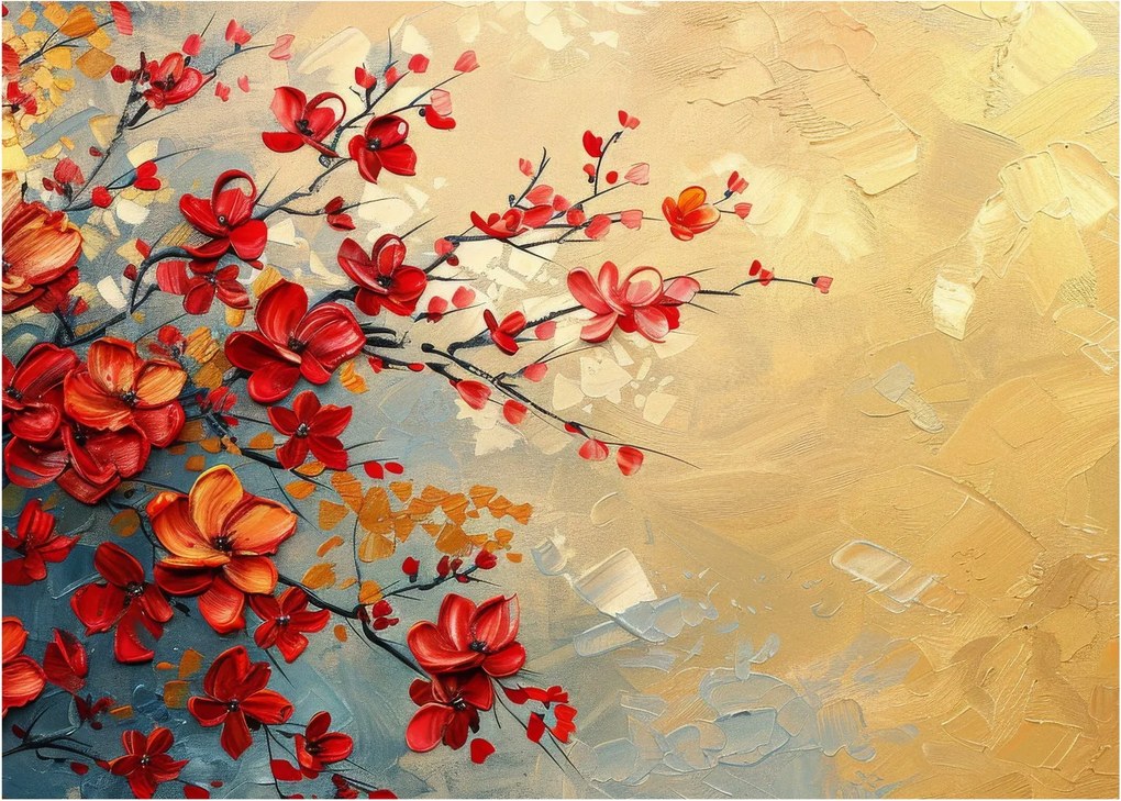 Üveg kép - Virágzó fa (70x50 cm)
