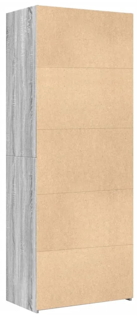 szürke sonoma színű szerelt fa magasszekrény 70 x 42,5 x 185 cm