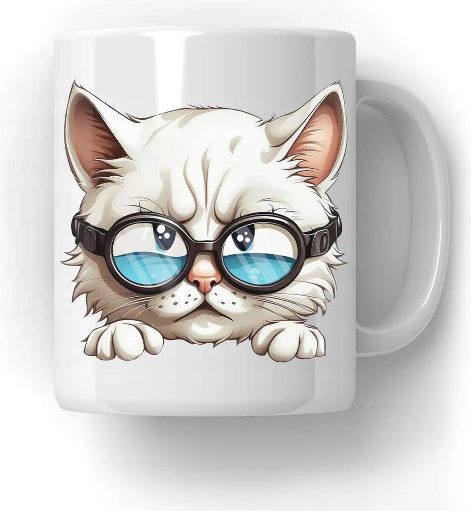 Bögre Macska a szemüvegben Ajándék Macska Ajándék