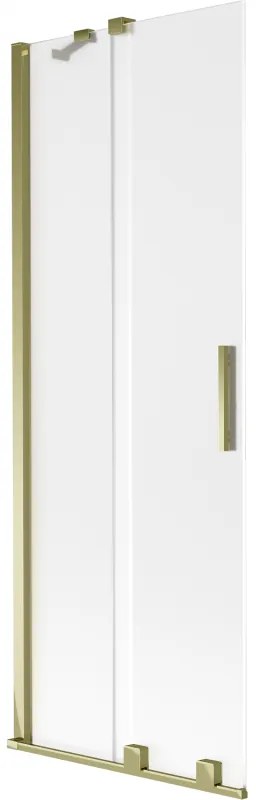 Mexen Velar, 2 szárnyas eltolható kádparaván 75 x 150 cm, 8 mm-es mattüveg, arany fényes, 896-075-000-31-50