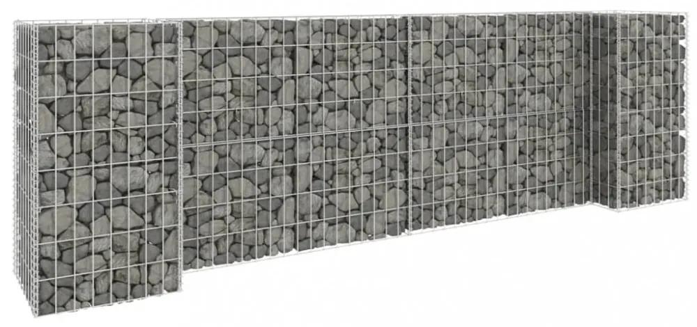 H alakú acéldrót virágtartó gabion 260 x 40 x 80 cm
