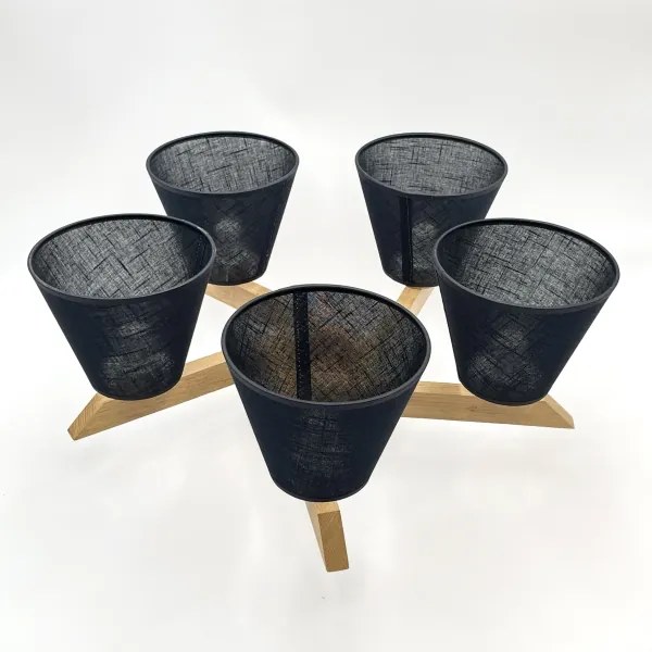 Brilagi - LED  Felületre szerelhető csillár  ANTHONY 5xE14/40W/230V tölgy/fekete