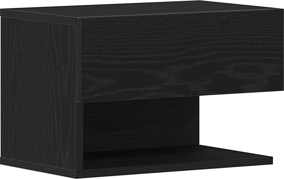 vidaXL Éjjeliszekrény fiókkal Fekete tölgy 46 x 30 x 30 cm Faanyag
