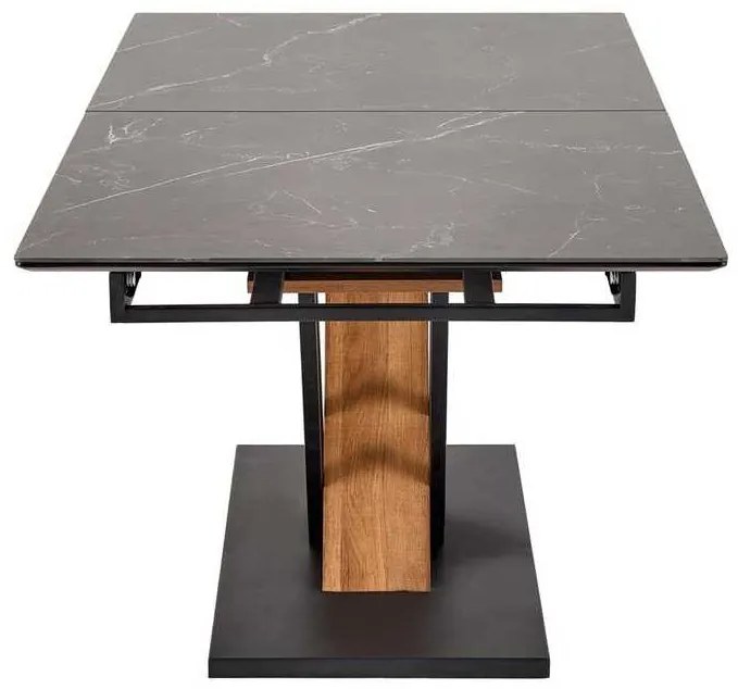Sterzo étkezőasztal 160-200 x 90 cm, fekete / arany tölgy