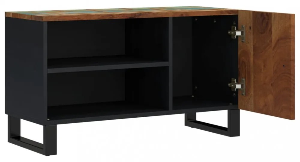tömör újrahasznosított és szerelt fa TV-szekrény 80x33x46 cm